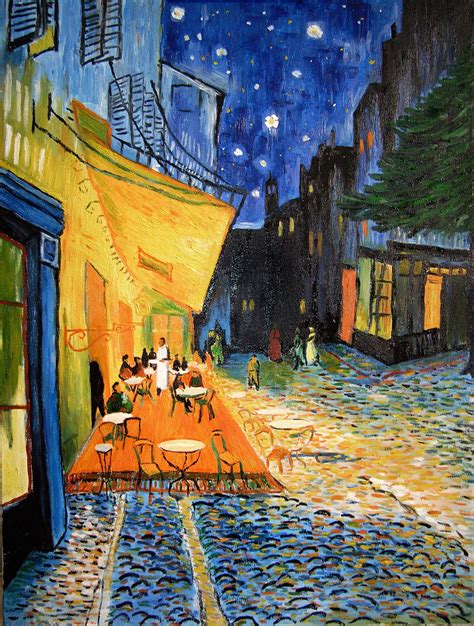 Cafe Terrace At Night By Vincent Van Gogh Handmade Famous Oil Hot