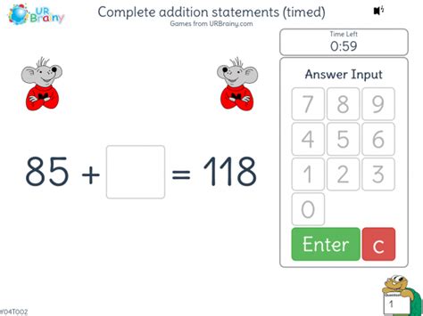 Complete Addition Statements Timed Addition Maths Games For Year 4