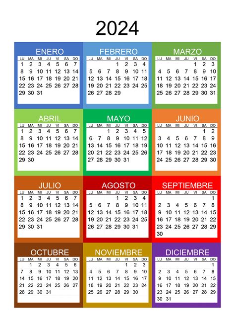 Calendario 2024 Segundo Semestre