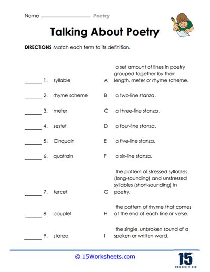Poetry Worksheets 15