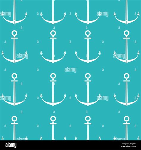 Anchor Pattern With Blue Background Wallpaper Stock Vector Image And Art