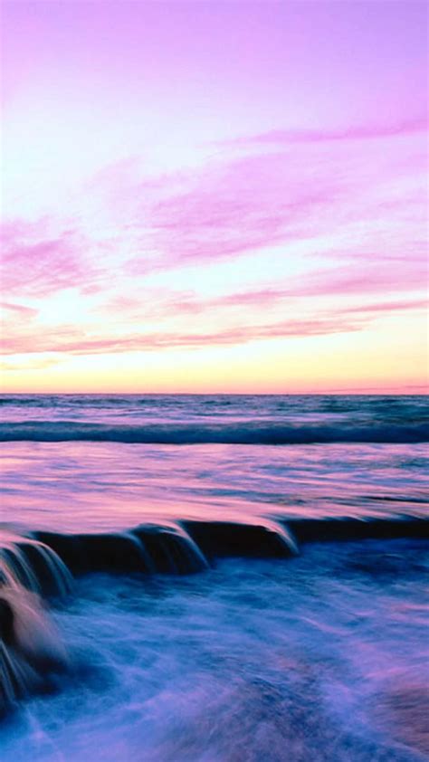 Download Beach Phone Purple Aesthetic Sky Wallpaper