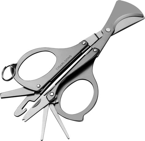cigar cutter stainless steel double cut blade cigar scissors with portable folding