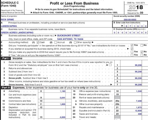 Solved Schedule C Form 1040 Profit Or Loss From Business