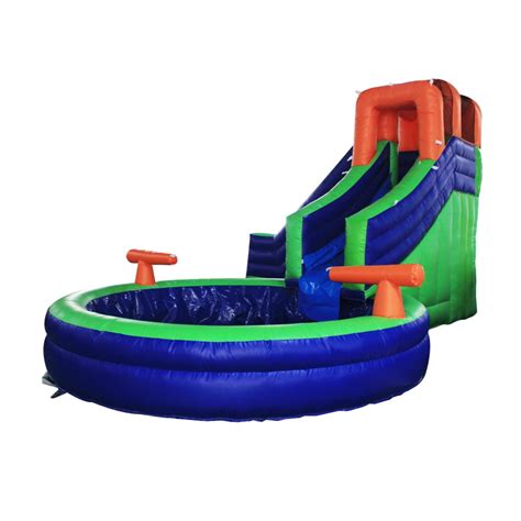 Aleko Commercial Grade Outdoor Inflatable Bounce House Water Slide With Pool And Blower