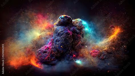 Space Nebula 4k Colorful Abstract Background Image 3d Illustration