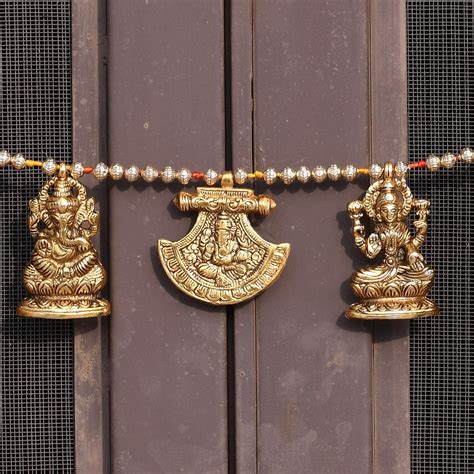 Buy Online Metal Door Hanging Of Lakshmi Ganesh Toran Bandarwal