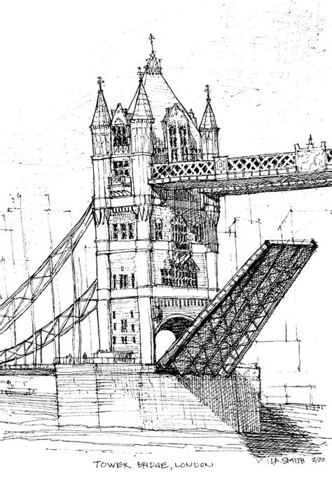 London Tower Bridge Drawing By Lauren Smith Fine Art America