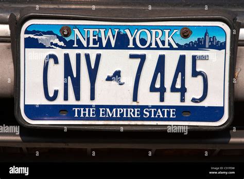 New York State License Plate Manhattan New York City United States