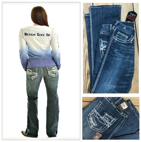 Cowgirl Tuff Patchwork And Crystal Medium Wash Denim Jeans With Embroiderypatchwork Crystal