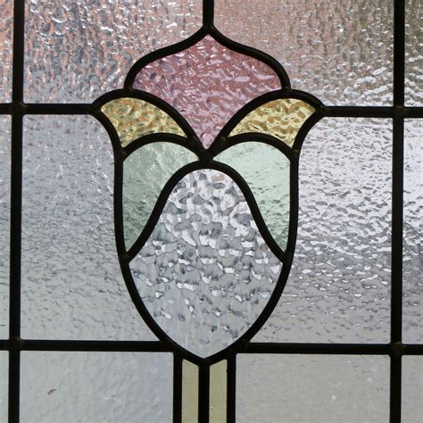 Simple Floral Stained Glass Panel From Period Home Style