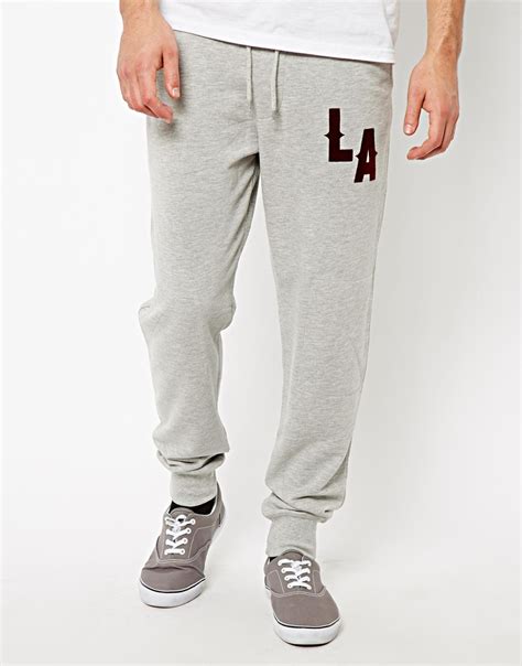Asos Skinny Sweatpants With Quilted Knee In Gray For Men Grey Lyst