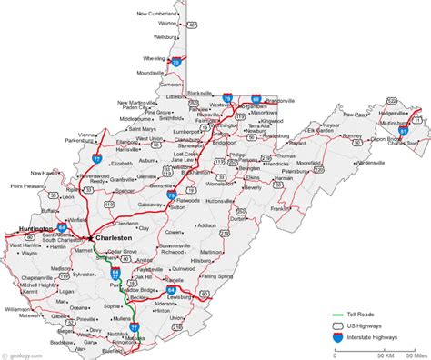 Map Of West Virginia Cities West Virginia Road Map