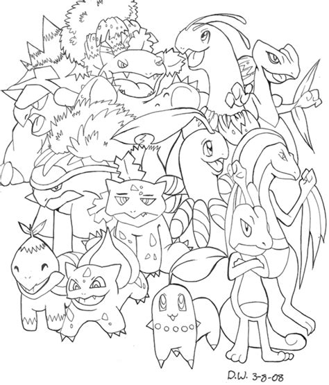 Top 40 pokémon coloring pages. Pokemon Grass Starters by DYW14 on DeviantArt
