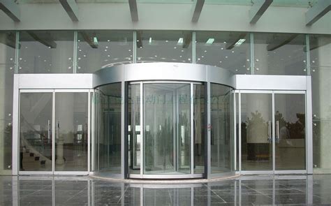 China Commercial Door Systems Automatic Revolving Door With Swing Doors Large Commercial