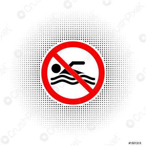 No Swimming Sign Vector Stock Vector Crushpixel