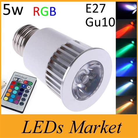E27 Rgb Led Bulb Lamp Ac85 265v Or 12v 5w Gu10 Spot Light Dimmable