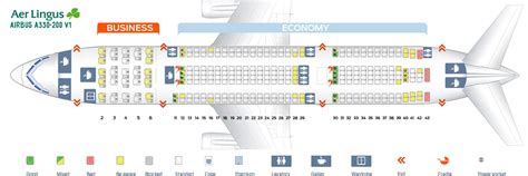 Seat Map And Seating Chart Airbus A330 200 Aer Lingus Version 1