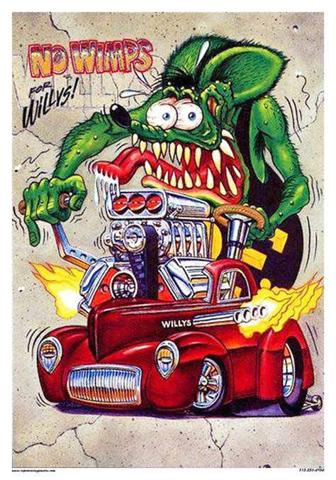 Vintage Reproduction Racing Poster Rat Fink Willys Gasser Hot Rod Rat