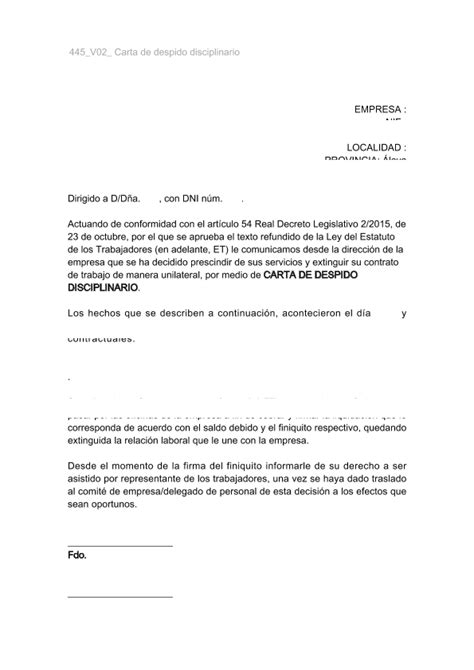 Modelo De Carta De Preaviso De Despido Derecho Laboral Regulacion Images
