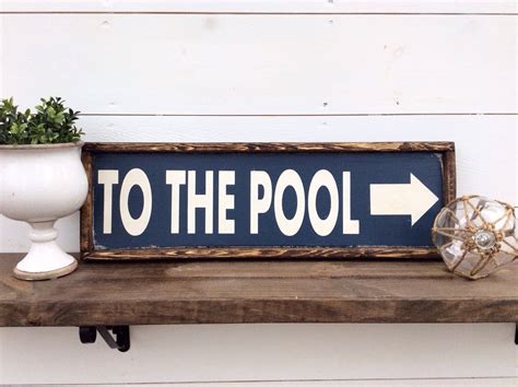 To The Pool Sign Wood Pool Sign Pool Decor Pool House Sign Etsy