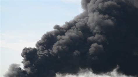 Lot Of Black Smoke From The Fire Stock Footage Videohive