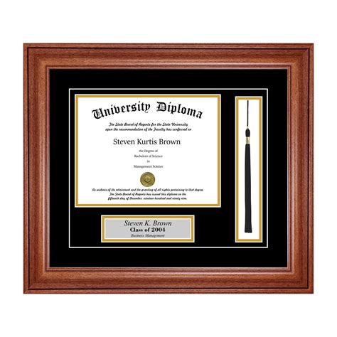 Personalized Diploma Frame with Tassel and Double Matting for 16" x 12