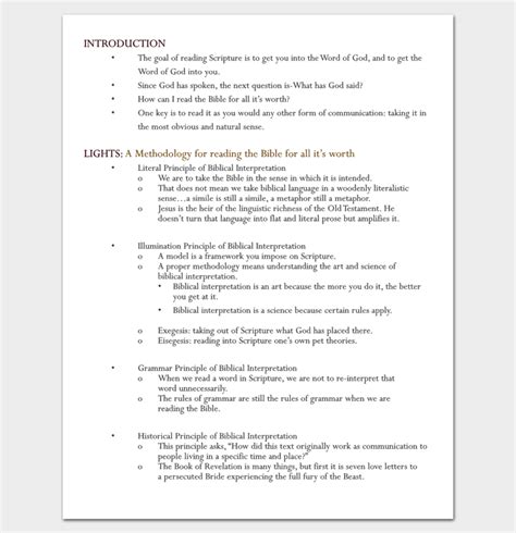 Sermon Outline Template 12 For Word And Pdf Format