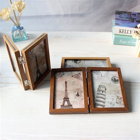 Tabletop Picture Framesfolding Double Sided Glass Photo Frame Etsy