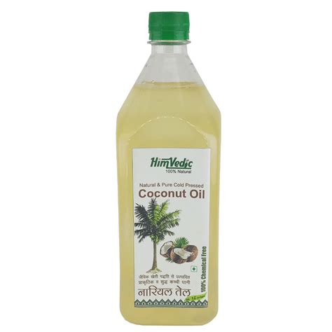 Cold Pressed Natural Coconut Oil 1000ml कच्ची घानी प्राकर्तिक नारियल का तेल 1000 Himvedic