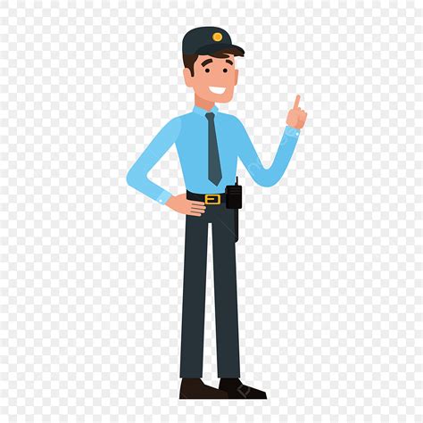 Cartoon Security Guard Clipart Transparent Background Gesture Cartoon