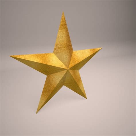 3d Model Low Poly Golden Star Cgtrader