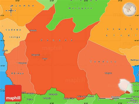 Political Shades Simple Map Of Ruvuma