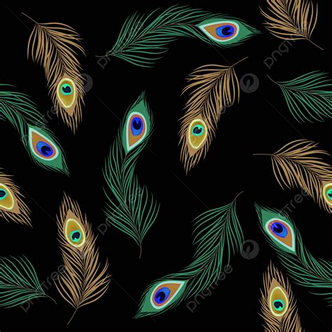 Seamless Pattern With Peacock Feather Great For Textile Fabric Print Surface Card Template