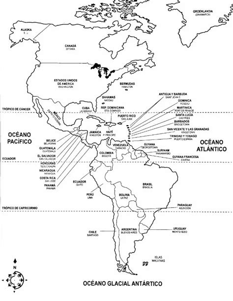 Los 35 Paises Y Capitales Del Continente Americano