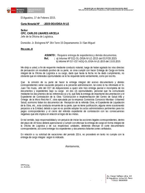 Carta Notarial Para Peru