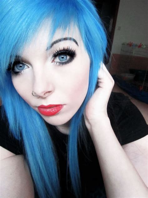 21 Best Blue Emo Hair Images On Pinterest Colourful Hair
