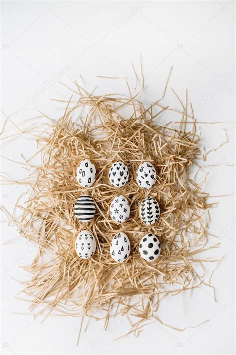Easter Eggs In The Nest Stock Photo Maximleshkovich