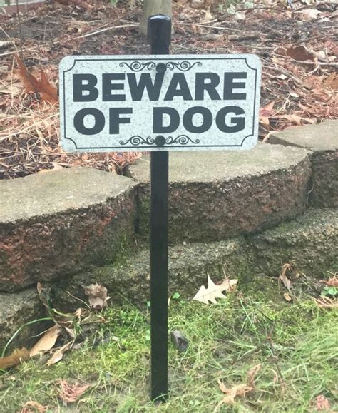 Beware Of Dog Lawn Sign Beware Of Dog Yard Sign Free Etsy