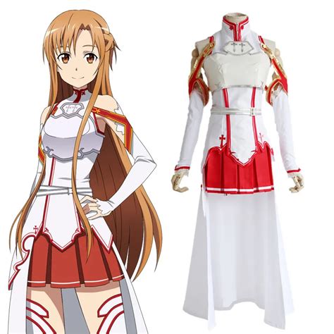 Anime Sao Sword Art Online Yuuki Asuna Cosplay Fighting Suit Costume