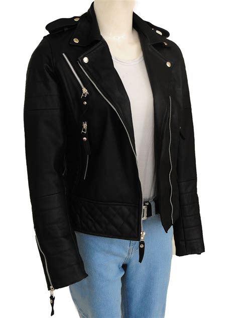Jet Black Brando Women Leather Jacket Women Jacket Mauvetree