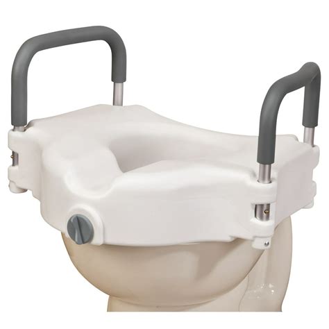 Easycomforts Locking Raised Toilet Seat With Padded Arms Portable