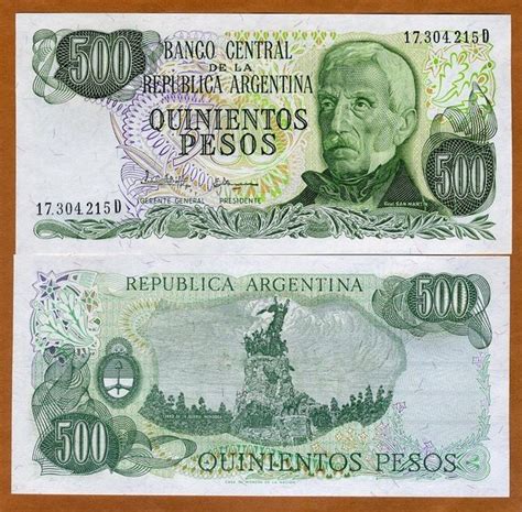 Jual Bl 1808 Argentina 500 Pesos Tahun 1976 78 Unc Mulus Per 1 Lembar