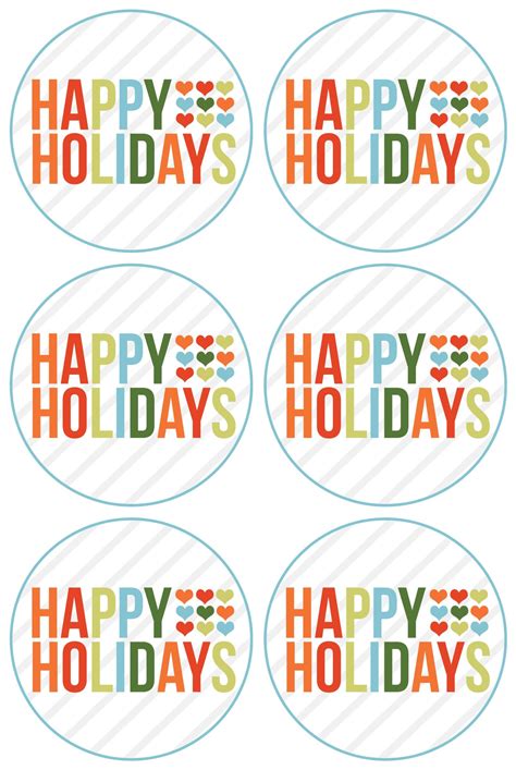 Festive Free Printable For Happy Holidays And Merry Christmas