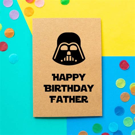 Funny Dad Birthday Card Darth Vader Happy Birthday Father Bettie