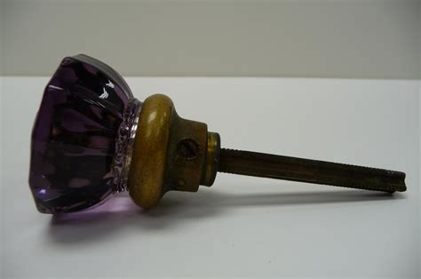 Vintage Door Knob Purple Glass Amethyst Handle Restoration Etsy