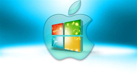 Hd Wallpaper Apple And Microsoft Windows Logos Computer Mac Emblem