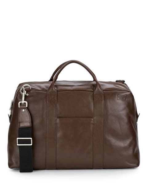 Jack Spade Wayne Leather Duffel Bag In Brown For Men Chocolate Lyst