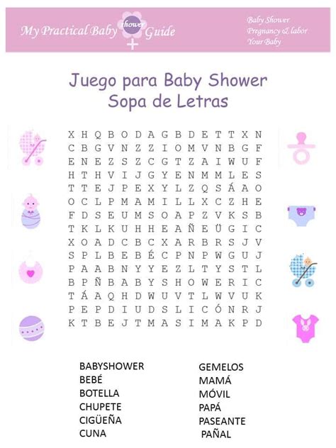 JUEGOS BABY SHOWER CRUCIGRAMA CRUCIGRAMA SHOWER JUEGOS BABY Juegos Baby Shower