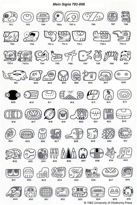 A Catalog Of Maya Hieroglyphs By J Eric S Thompson 12 Main Signs